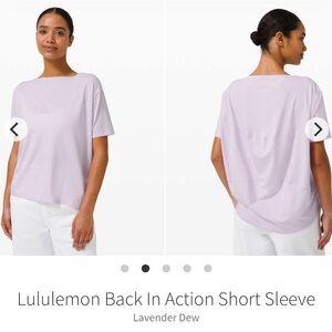 Lululemon Back In Action Short Sleeve Lavender Dew 2021 W3DMLS $48 Pima Cotton 8